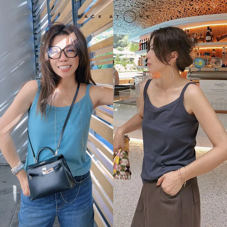 BackAtOne  “夏日物语”时尚随心搭U领纯色吊带背心 BES-1AF190K-K