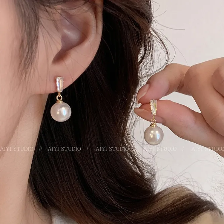 非金属仿珍珠耳饰 耳环蚊香盘耳夹无耳洞女新款早秋耳钉百搭耳饰