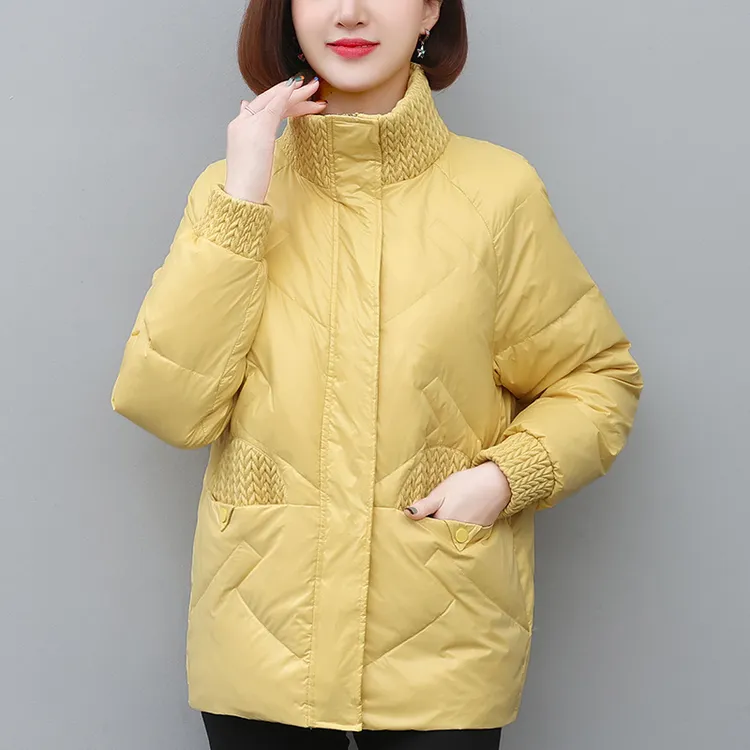 2192羽绒服女2024年冬季新款中年妈妈时尚洋气加厚立领白鸭绒外套