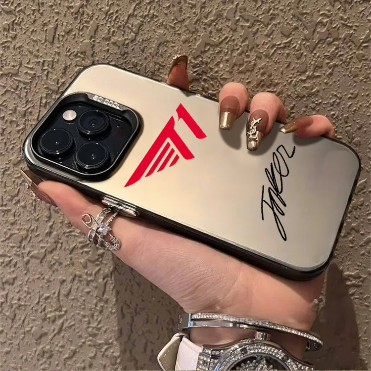 SKT1战队FAKER签名LOL手机保护壳iPhone15适用苹果12彩银壳小米14
