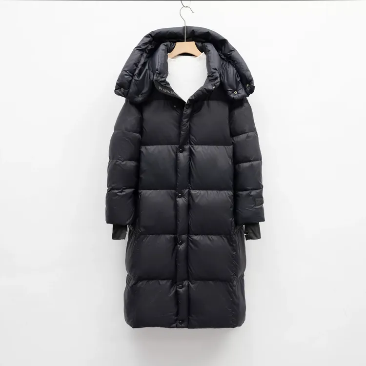 新款长款黑钻加厚保暖鹅绒服