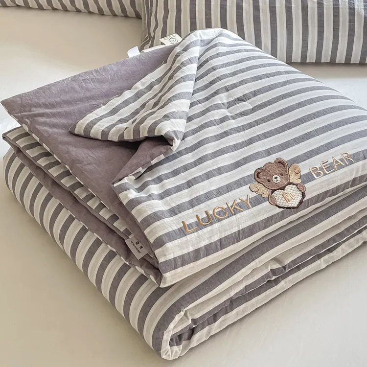 新款天竺棉刺绣夏被夏凉被被子被芯学生宿舍单人薄款空调被可机洗