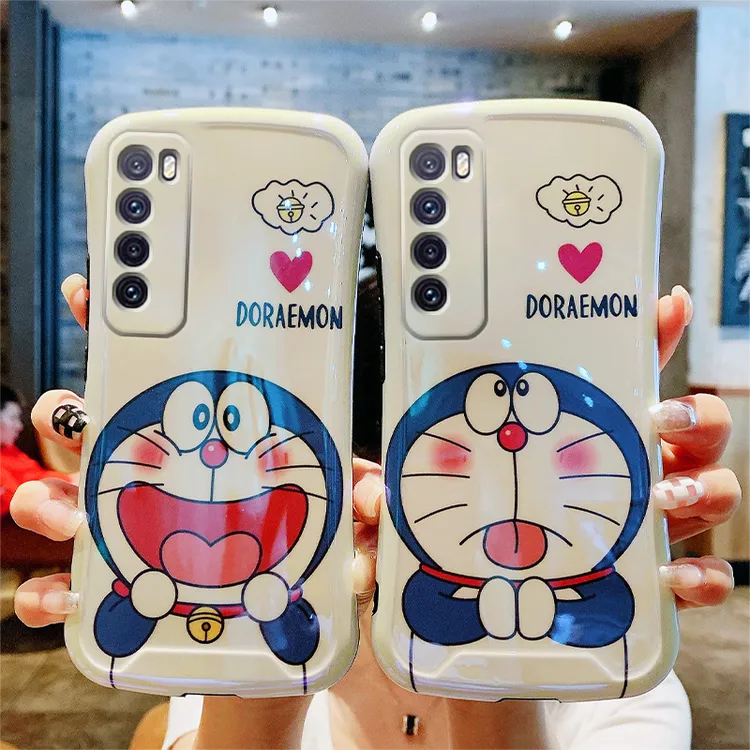 适用华为nova7手机壳蓝光小蛮腰nova7pro曲屏保护套卡通哆啦网红n