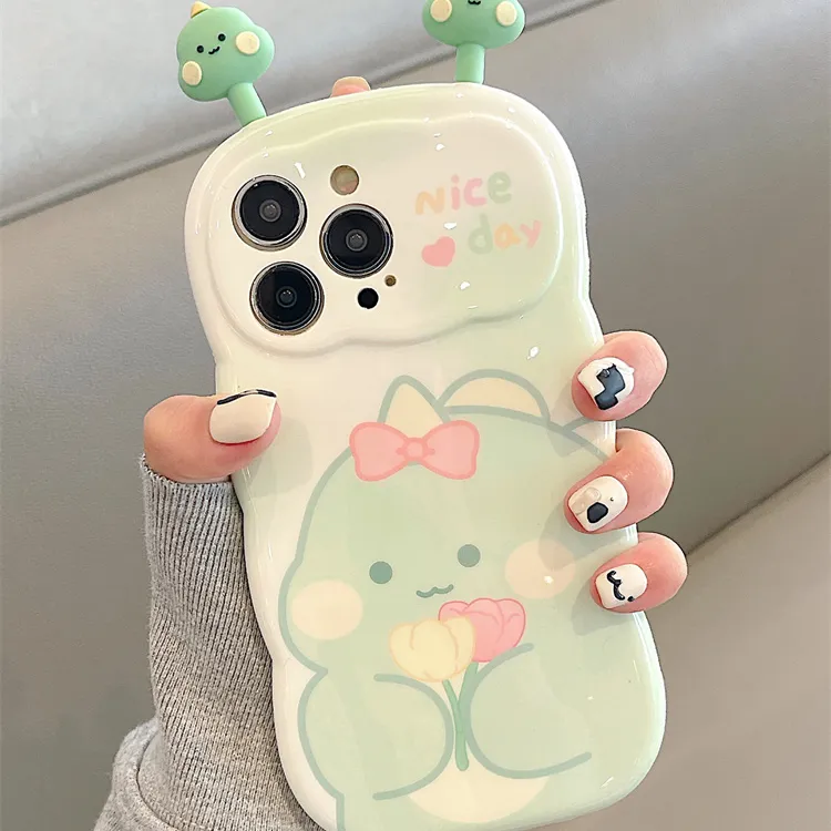 可爱恐龙鸭子适用苹果14手机壳新款iphone15promax女14/13/12/11