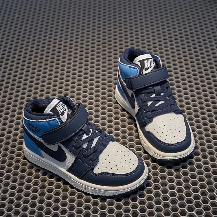 巴拉aj童鞋男童高帮板鞋2025春秋儿童运动鞋冬季加绒休闲女童潮鞋