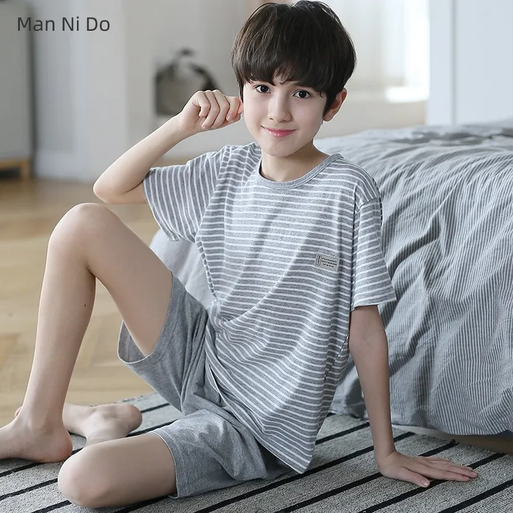 男童睡衣夏季短袖男孩纯棉儿童中大童全棉宝宝春秋薄款家居服套装