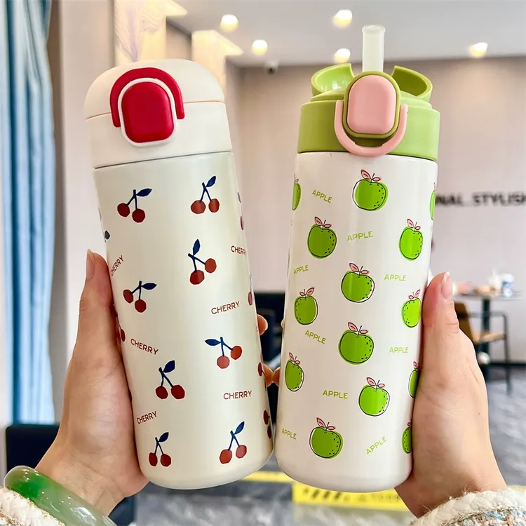 新款儿童保温杯冬季男学生孕妇高颜值带吸管水杯儿童上学专用杯子