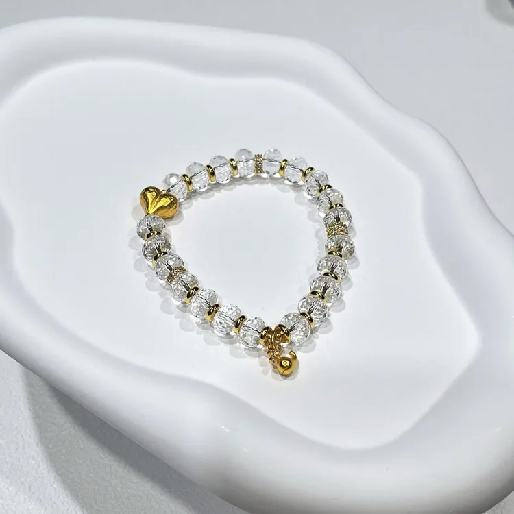 手链 原创轻奢天然爱心造型精美时尚饰品白水金手链