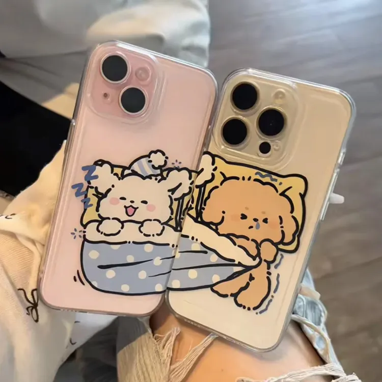 BANCA情侣睡觉小狗适用iPhone16/15手机壳苹果14华为vivo小米oppo