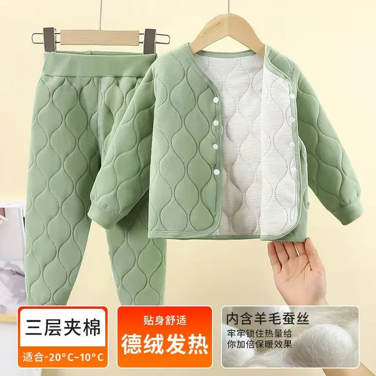 校服神器冬季儿童保暖套装内穿秋冬季加厚男女童婴儿宝宝
