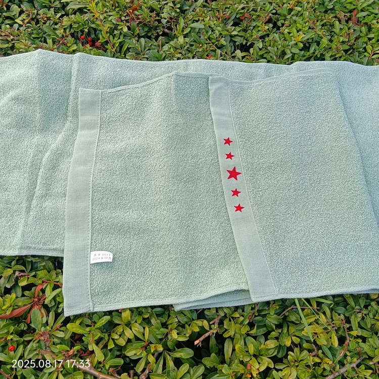 开学季新品军绿色毛巾学生军训夏令营毛巾工人宿舍洗漱毛巾吸水