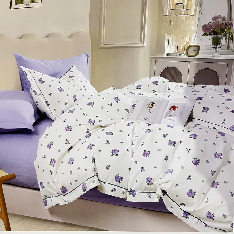 夏季斜纹棉四件套纯棉透气吸汗印花