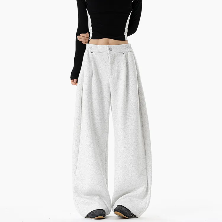 秋季新款港风直筒休闲裤垂感宽松显瘦拖地卫裤男黑色垂坠感直筒裤