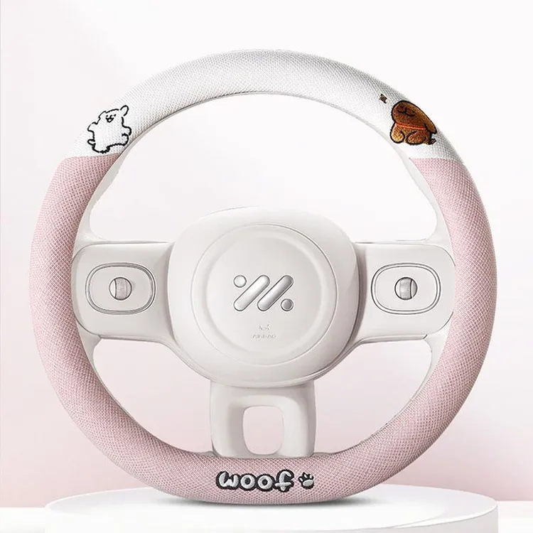 汽车方向盘套四季通用型麻料领克D型网红02 Hatchback用品亚麻卡