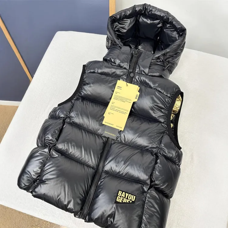 保暖儿童黑金马甲羽绒服90绒可拆卸连帽秋冬新款男女童加厚背心
