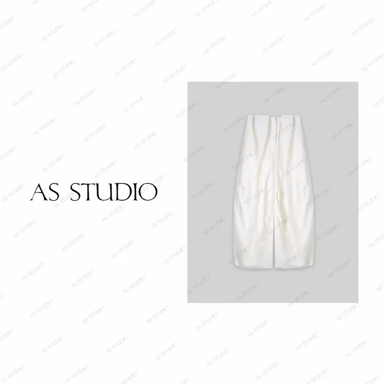 【AS大气球】25新抗皱垂感宽松休闲廓形显瘦弯刀裤AS25XXXK01502