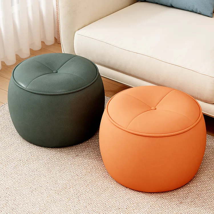 家用小凳子坐墩矮凳高级感客厅茶几凳实木圆墩简约换鞋凳沙发脚凳