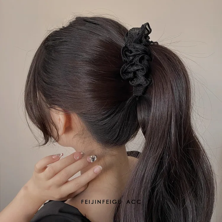 发量少适用新款褶皱木耳边香蕉夹女后脑勺固定马尾竖式扭夹横夹子