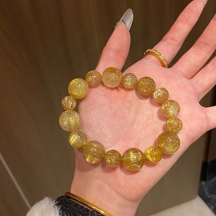 天然维纳斯金发晶手串女水晶顺发猫眼爆闪水晶饰品礼物多样性发一