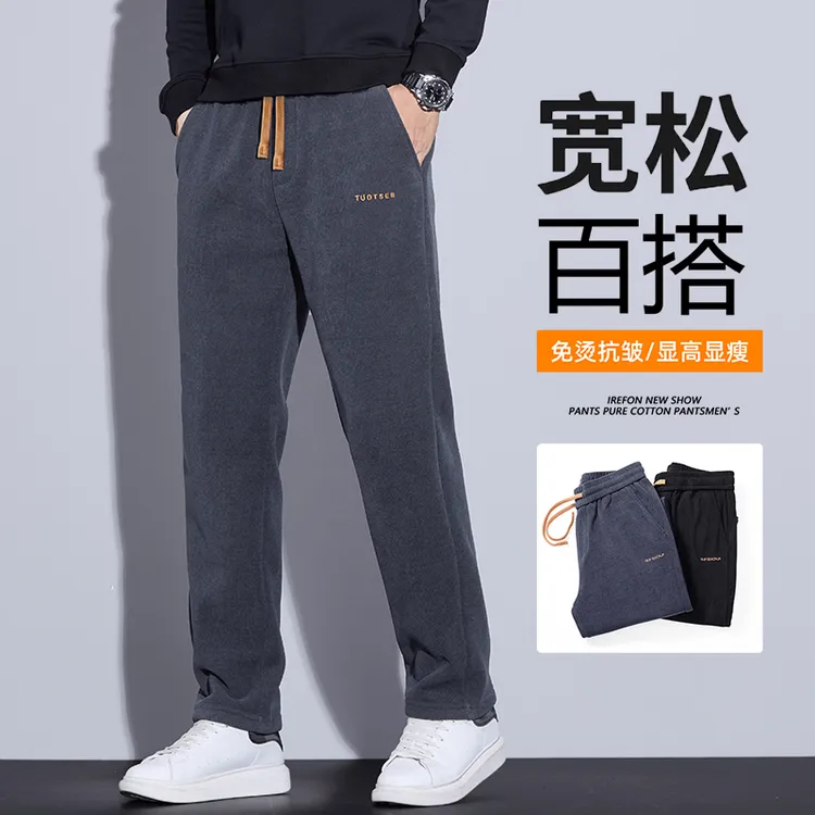 灯芯绒休闲裤男士春秋季新款宽松直筒卫裤男生潮流百搭运动长裤子商品图