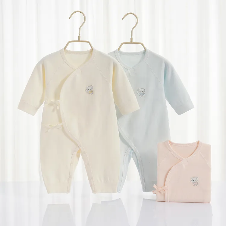 新生婴儿蝴蝶衣初生纯棉无骨哈衣爬服春秋宝宝秋季衣服婴儿连体衣