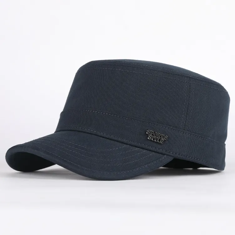 封口纯棉平顶帽男女四季时尚中老年休闲百搭显脸小鸭舌帽秋冬遮阳