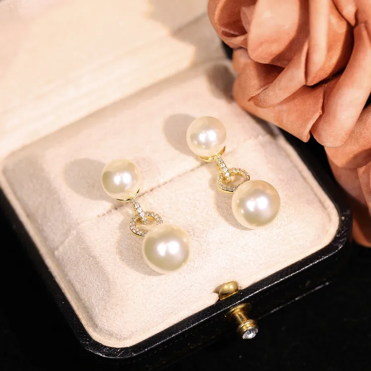 铜合金耳饰 【宫锁珠连】轻奢时尚气质百搭小众设计感耳饰RH1067