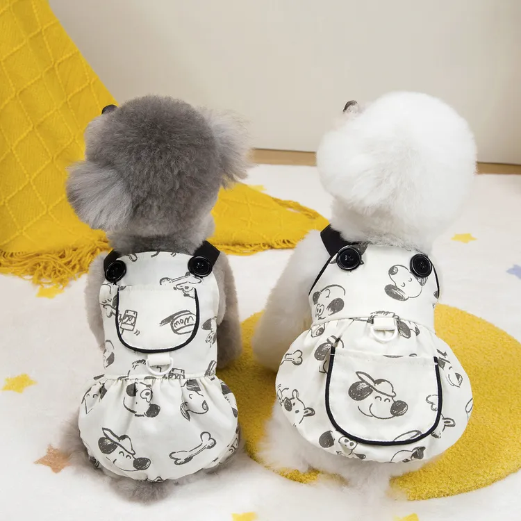 INS宠物狗狗背带裤泰迪比熊潮流休闲猫咪裙子薄款夏装小狗情侣装