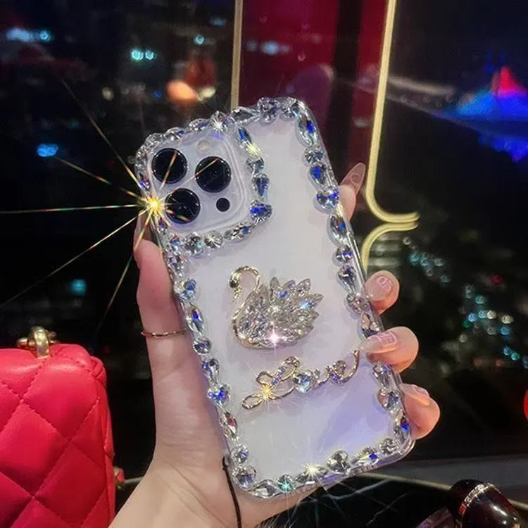 适用reno14荣耀300苹果15plus天鹅viov300水钻16promax华为手机壳