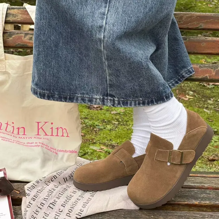 勃肯鞋四季通用磨砂一脚蹬单鞋