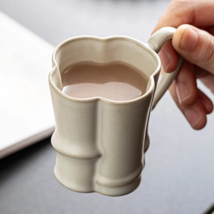 汝窑办公杯开片马克杯小容量咖啡杯办公居家个人创意茶杯功夫茶具