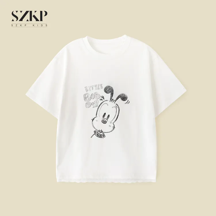 SZKP吸汗透气纯棉印花短袖女童夏季新款洋气儿童t恤BGYX551203