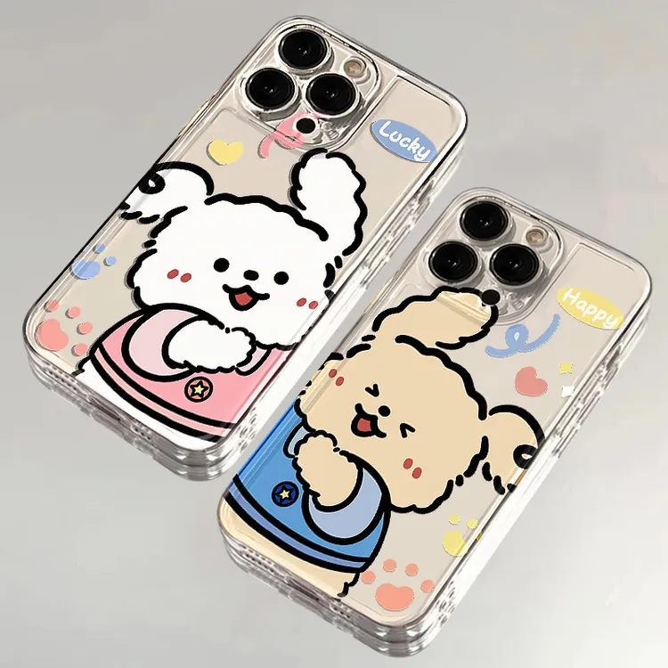 BANCA情侣款贴贴小狗适用iPhone16/15手机壳苹果华为vivo小米oppo