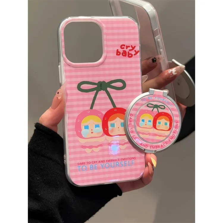 樱桃哭娃适用苹果16pro手机壳iPhone15果冻二合一14plus小众13/12