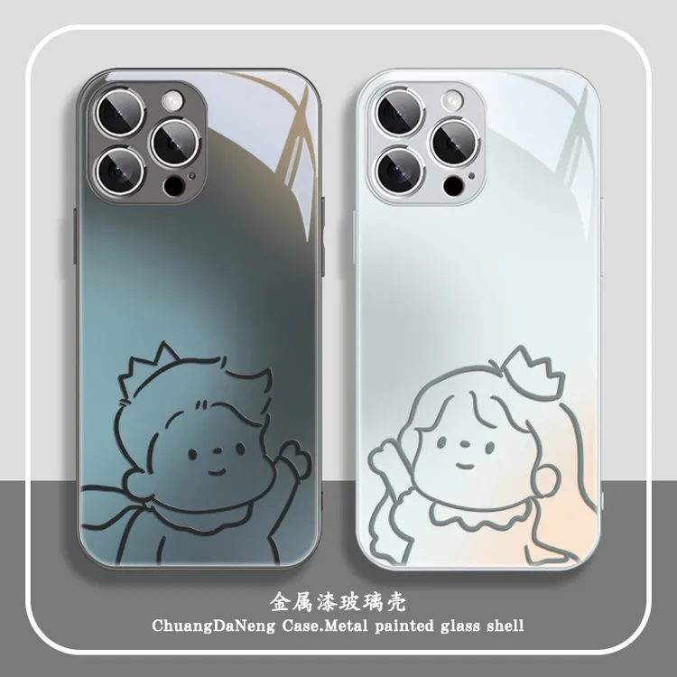 小王子公主适用于苹果17/华为/小米/vivo/OPPO简约线稿男女手机壳