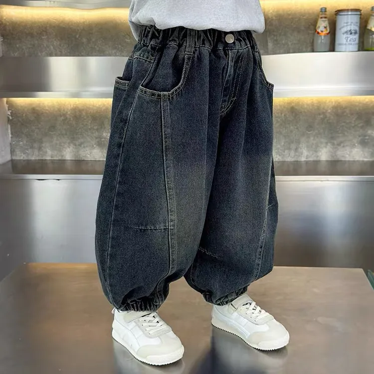 男童牛仔裤裤子春秋款2025新款儿童男孩秋款童裤春装宝宝运动长裤