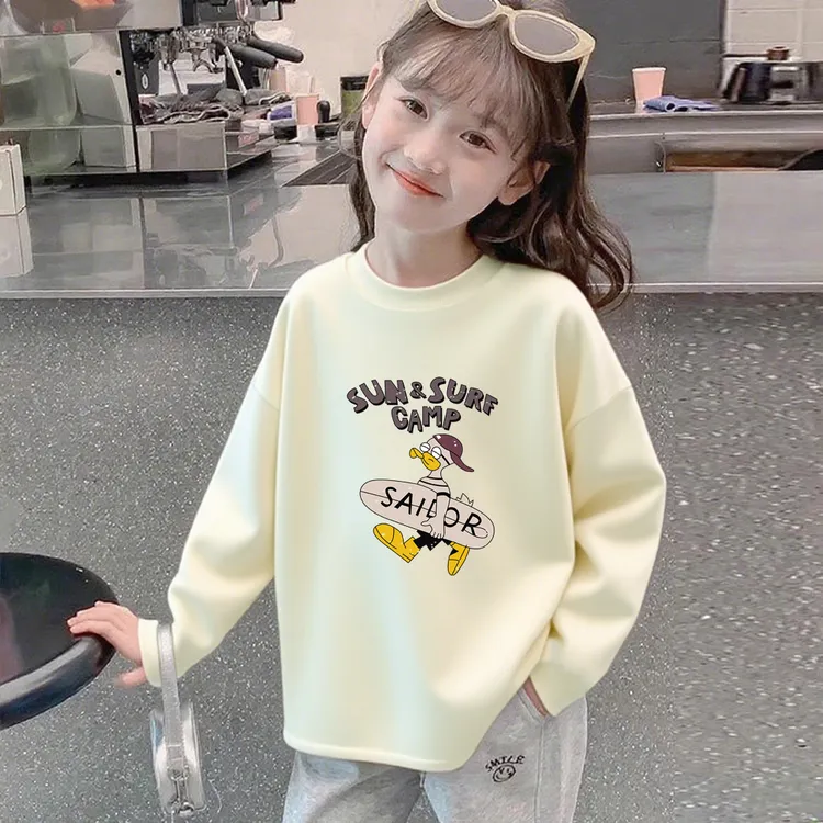 女童长袖T恤秋装2025纯棉韩版洋气儿童设计感打底衫春秋童装上衣