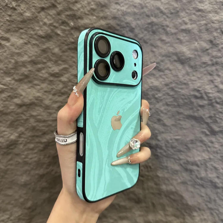 水波纹绒布全包边适用苹果17promax手机壳苹果16pro秋冬15新款14