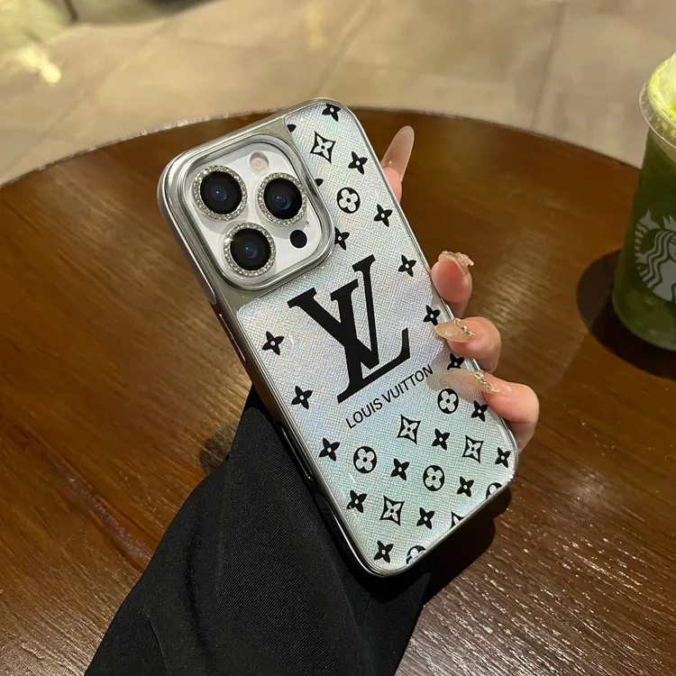 新款镭射滴胶适用苹果16promax手机壳15pro老花14/13轻奢防摔高级