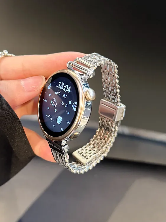 精织A纹磁吸卡扣适用OPPOwatchX2Mini高颜值金属41MM时尚透气腕带