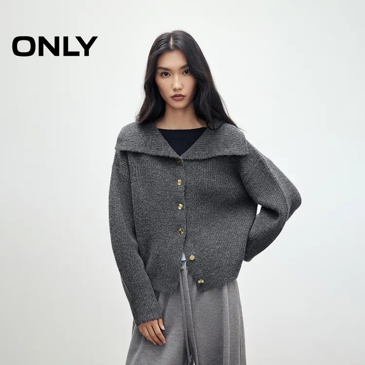 ONLY秋冬慵懒设计感长袖开衫针织衫休闲女拍照必备衣服|12533B013