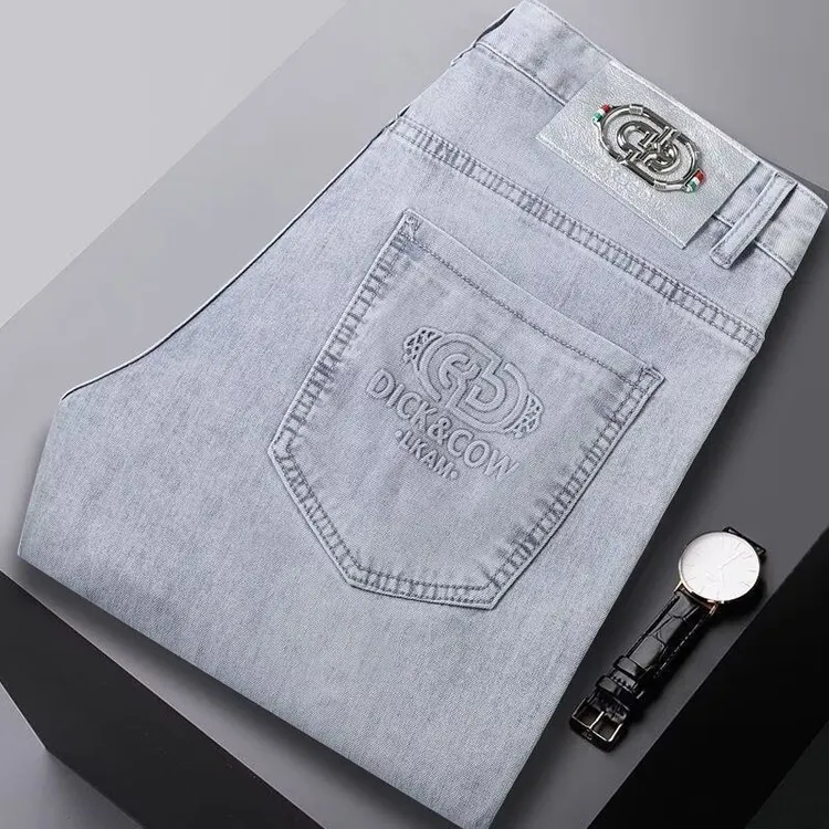 2025新款秋季轻奢时尚牛仔裤男士百搭修身直筒弹力潮牌长裤子男款