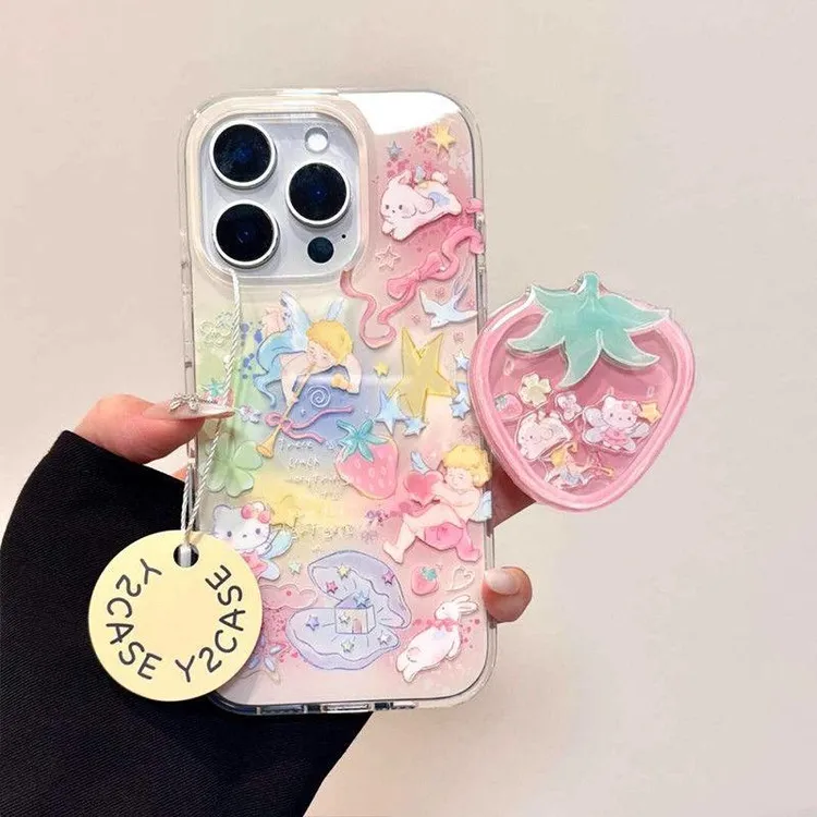 IMD草莓天使凯蒂适用iphone16苹果15果冻手机壳小米OPPOVIVO荣耀