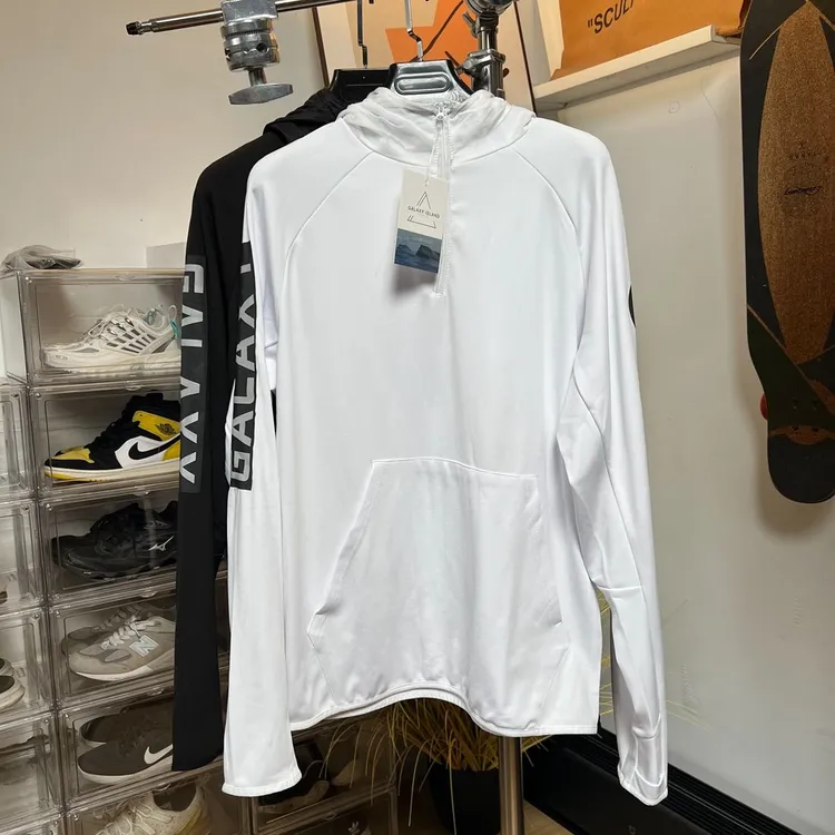 反光印花运动跑步健身套手连帽卫衣男士袖套袖口薄绒414104