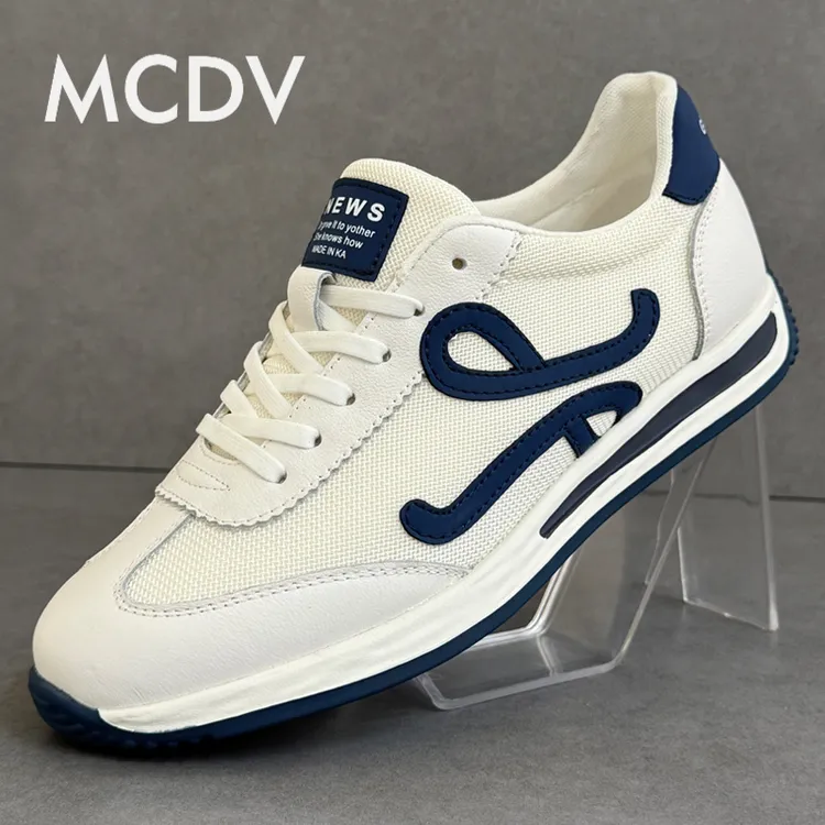 2025夏季新款男士真皮透气网面德训阿甘鞋轻便百搭低帮潮流爆款