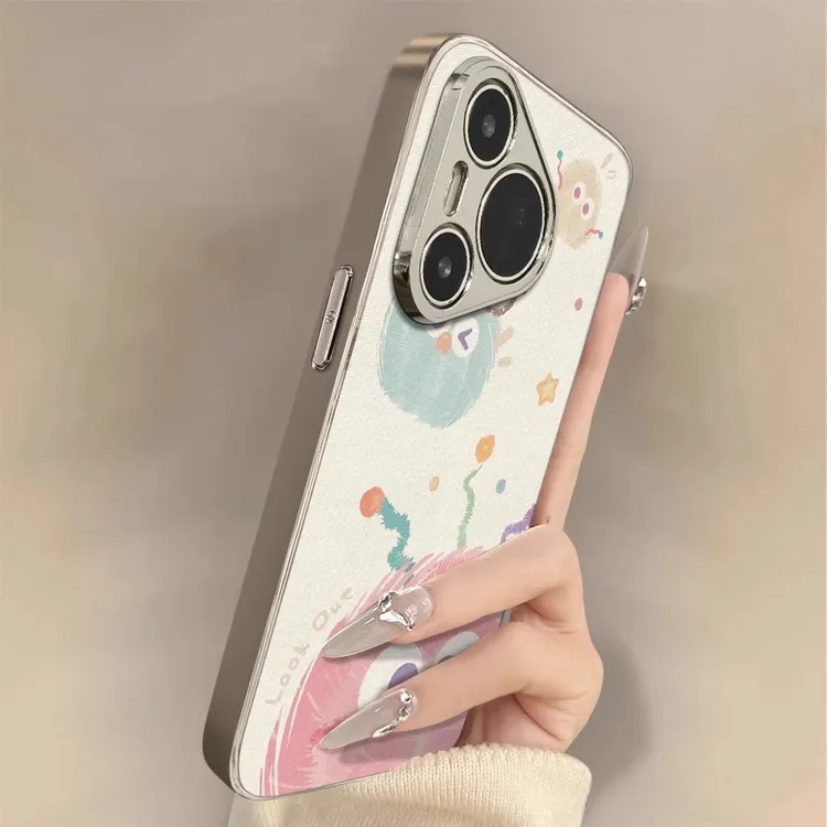 毛绒球怪兽适用华为pura80pro+手机壳p70ultra防摔mate60防滑40女