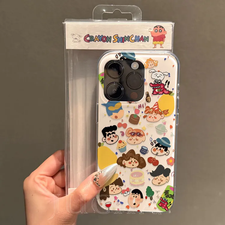 卡通涂鸦小新适用苹果16promax手机壳卡通vivox200s华为荣耀OPPO