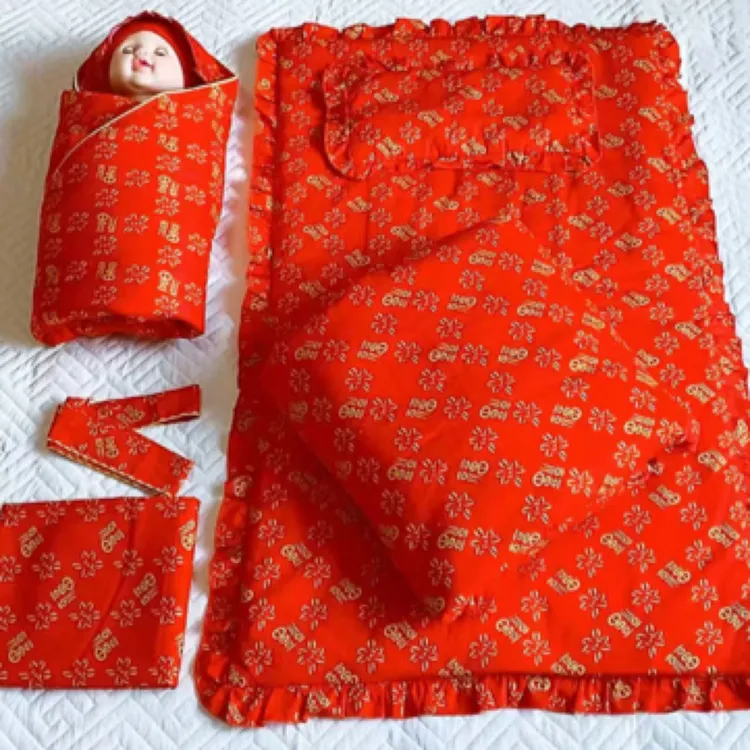 新生儿待产包婴儿棉花百福六件套婴儿产房手工冬被棉花被褥被子