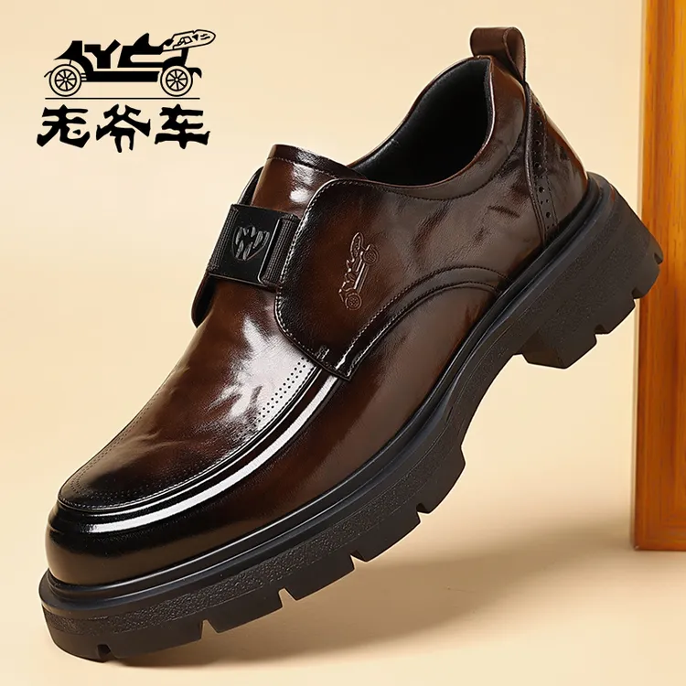 【意大利老爷车】高端手工皮鞋男正装鞋商务秋冬男鞋透气减震德比鞋
