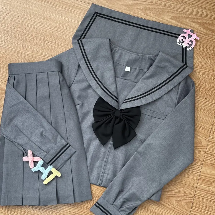  小糊涂JK【灰二本】原创正版基础水手服蓝色日系基础款套装学生 